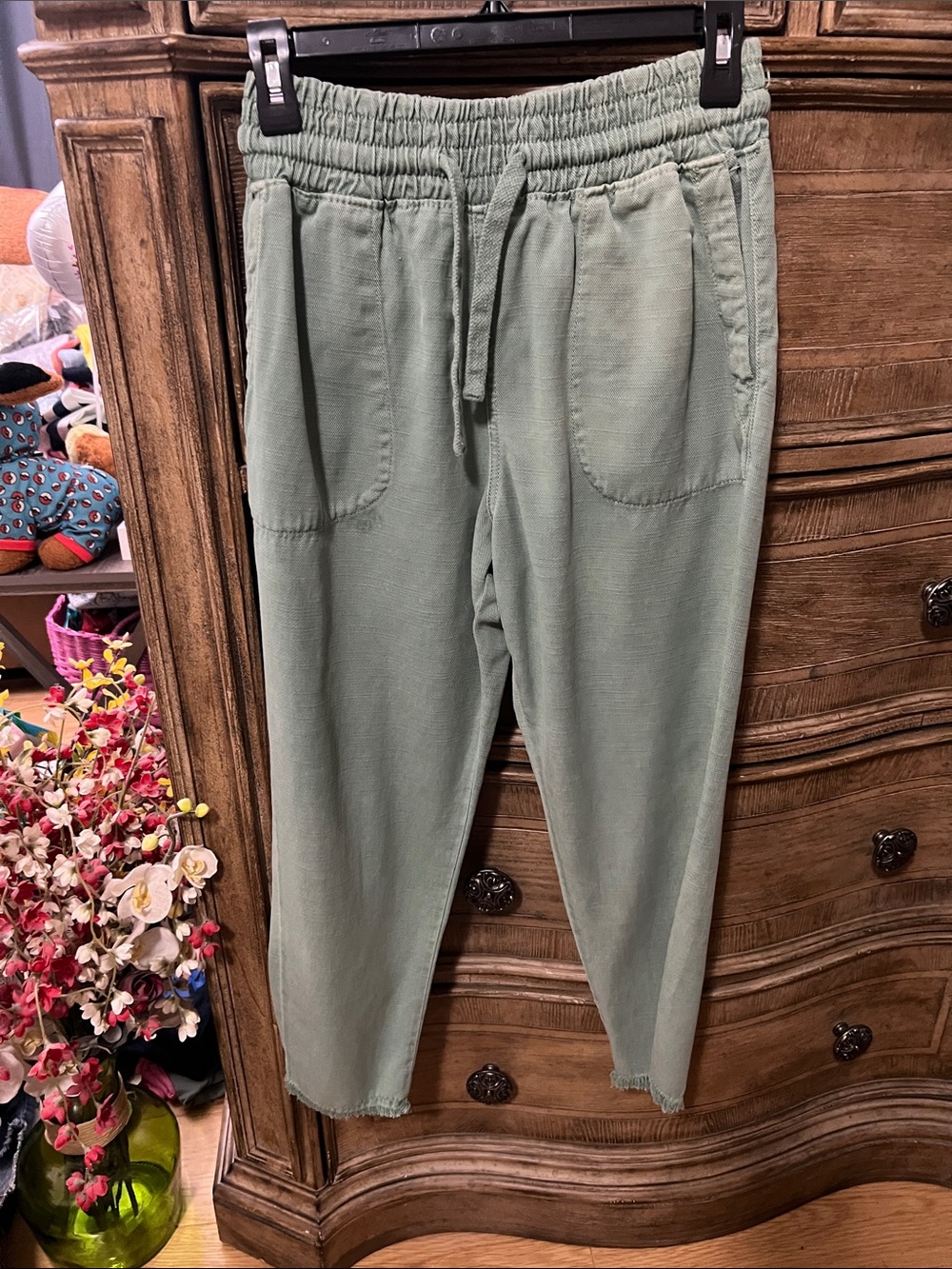 Men's Casual Drawstring Pants - Sage Green